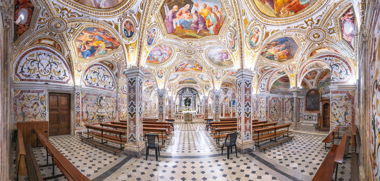 SALERNO, ITALY - OCTOBER 13, 2022: Salerno Cathedral in the crypt of Saint Matthews.