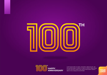 100th anniversary logotype with dark purple background