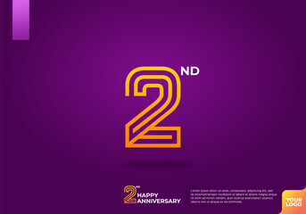 2nd anniversary logotype with dark purple background