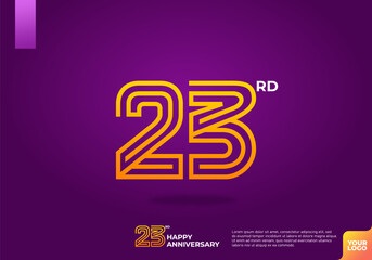 23rd anniversary logotype with dark purple background
