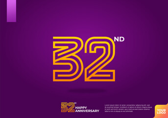 32nd anniversary logotype with dark purple background