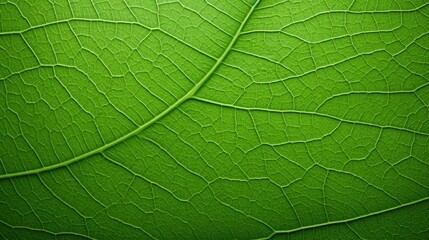 Close-up of a green leaf, structure and texture background with place for text. Concept of eco-friendly, ecology and healthy environment - obrazy, fototapety, plakaty