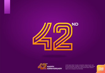 42nd anniversary logotype with dark purple background