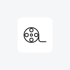 Film Reel, Filmography, Line Icon, Outline icon, vector icon, pixel perfect icon