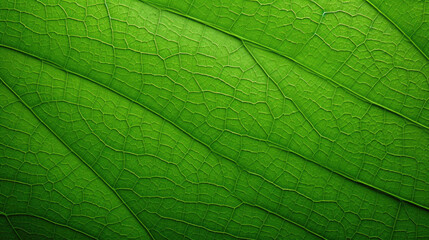 Close-up of a green leaf, structure and texture background with place for text. Concept of eco-friendly, ecology and healthy environment
