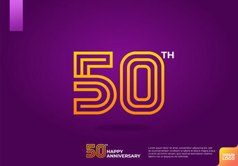Fototapeta premium 50th anniversary logotype with dark purple background