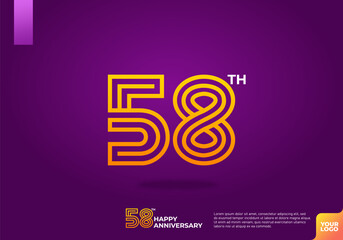 58th anniversary logotype with dark purple background