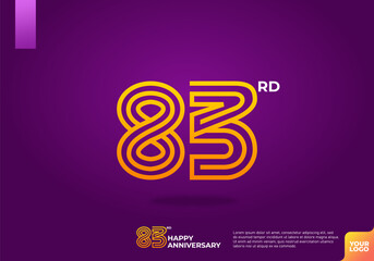 83rd anniversary logotype with dark purple background