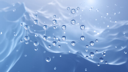 amprolium molecular structure, 3d model molecule, coccidiostat, structural chemical formula view from a microscope