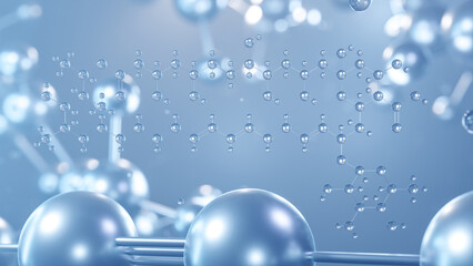 amphotericin b molecular structure 3d, flat model, antifungal medication, structural chemical formula view from a microscope