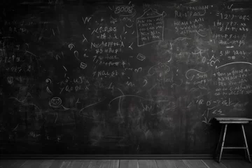 Deurstickers blackboard with chalk on a blackboard © Hitesh