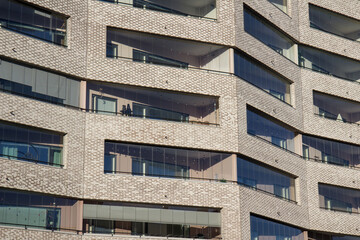  Facade of a modern apartment building.