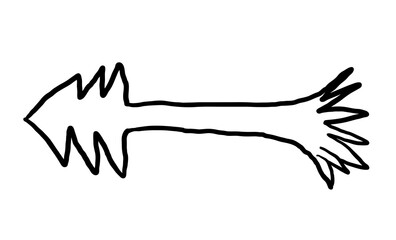 simple black arrow tree in vector. icon in doodle style. graphics for application sites for layout and printing of texts and images