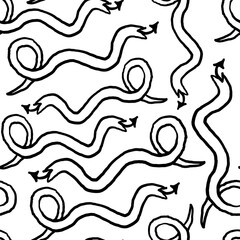 black arrow snakes seamless pattern in vector. background wallpaper in doodle style. graphics for application sites for layout and printing of texts and images