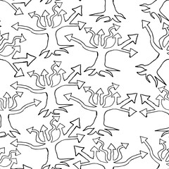 tree arrow seamless pattern in vector. background wallpaper in doodle style. graphics for application sites for layout and printing of texts and images