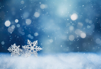 Fototapeta na wymiar Winter's Grace: Delicate Snowflakes in Nature's Embrace