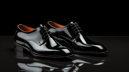 men's shoes on a black canvas, embodying timeless elegance and modern style