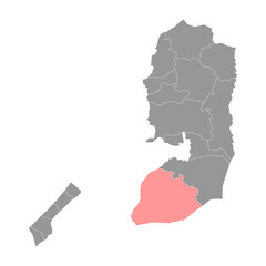 Hebron Governorate map, administrative division of Palestine. Vector illustration.