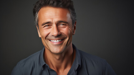 Fototapeta premium Healthy Aging: Smiling Sophisticated Man in Street Portrait