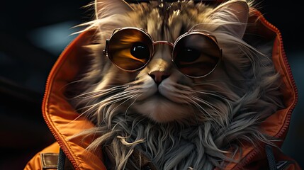 Cat wearing sunglass with style