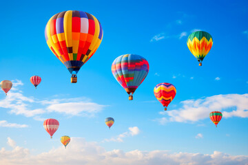 Fototapeta premium A Sky Filled with Radiant Hot Air Balloons
