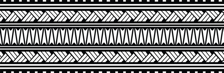 Polynesian tattoo tribal border vector. Samoan maori band design.