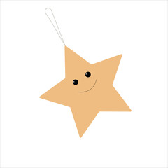 christmas star, golden star, christmas tree toy, cartoon star