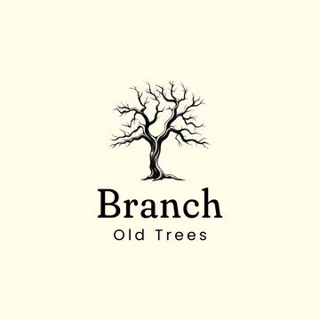 Halloween Tree Art, Black Tree.old tree logo design,branch logo design