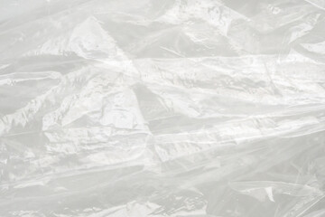 transparent plastic bag texture on white background