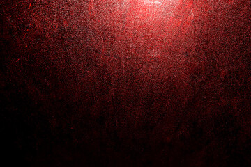 red gold black glitter texture abstract banner background with space. Twinkling glow stars effect. Like outer space, night sky, universe. Rusty, rough surface, grain. - obrazy, fototapety, plakaty