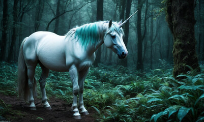 white unicorn in the wild