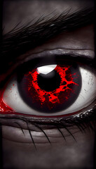 Dark Red Eye Human