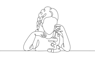 Girl. Child inventor. One line