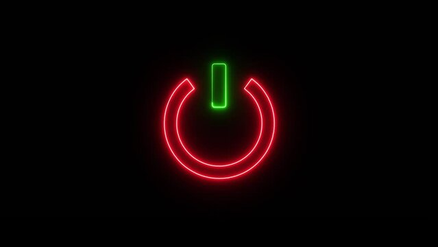 power reset button sign animation, Simple Glowing Button Turn on and Off Animation