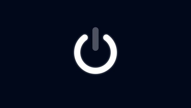 power reset button sign animation, Simple Glowing Button Turn on and Off Animation