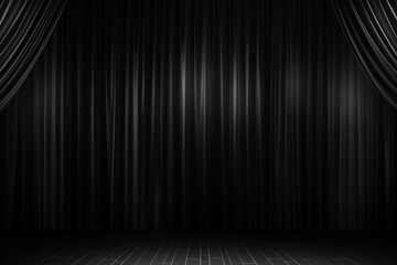 black curtain background with light for stage view. generative ai