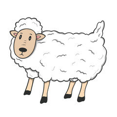 sheep cartoon cute with happy expression