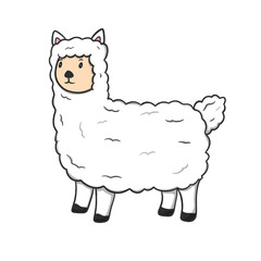 sheep cartoon cute with happy expression