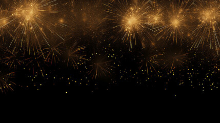 Naklejka premium Glittering Holidays: Gold Firework Background Generative AI