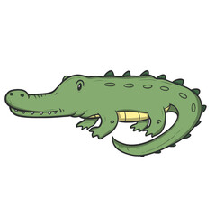 Naklejka premium Cartoon illustration of a smiling green crocodile