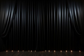 black curtain background with light for stage view. generative ai - obrazy, fototapety, plakaty