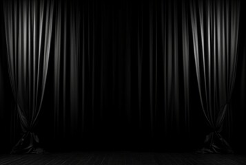 black curtain background with light for stage view. generative ai