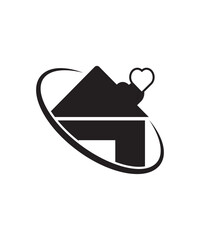 home with love icon, vector best flat icon.