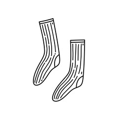 Mens socks isolated on a white background. Vector hand-drawn illustration in doodle style. Perfect for cards, decorations, logo, various designs.