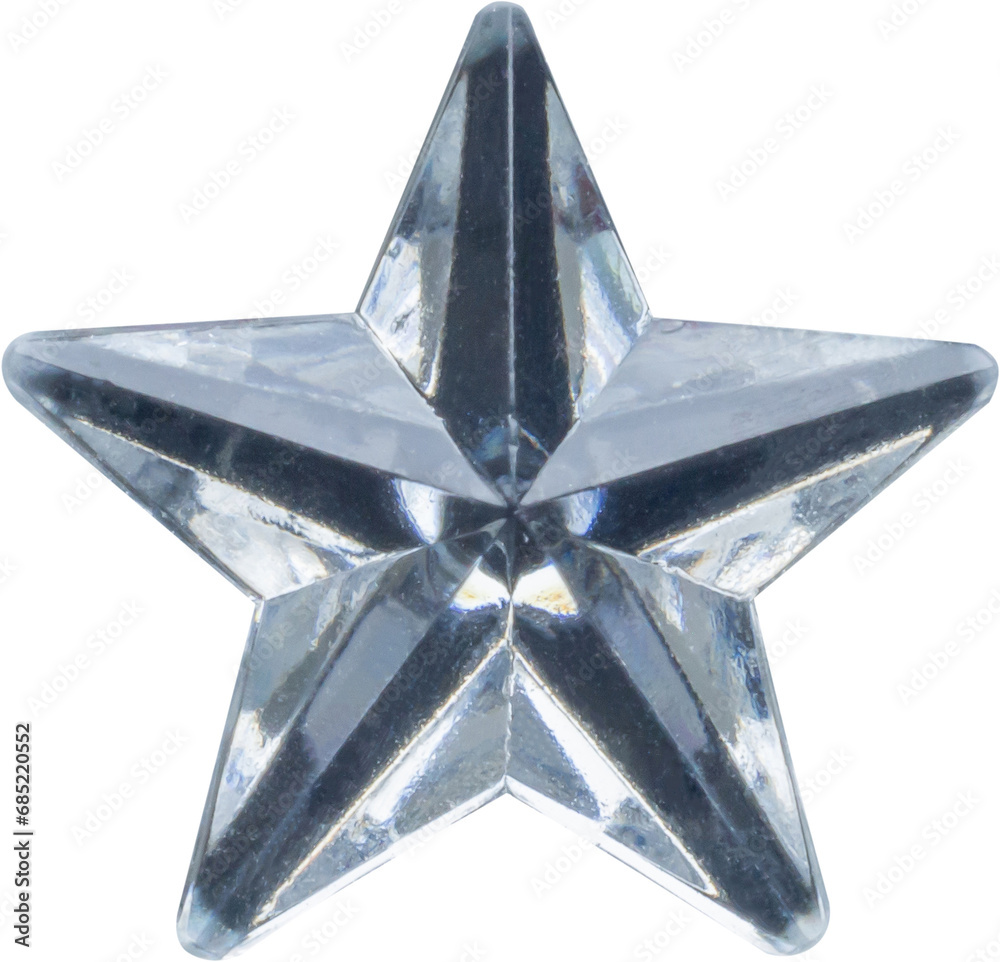 Wall mural silver star jewels sticker isolated on white background