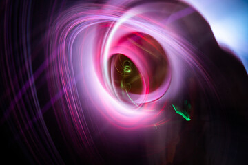 Artistic circle light wave of energy with elegant glowing lines. Abstract technology background. High quality photo
