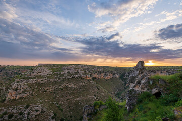 views of Matera downtown and skyline, Basilicata, Italy