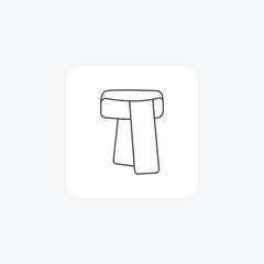 Scarf, Fashion Accessories, thin line icon, grey outline icon, pixel perfect icon