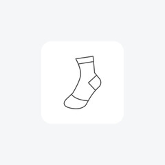 Socks, Footwear Accessories, thin line icon, grey outline icon, pixel perfect icon