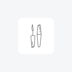 Mascara, Cosmetics, Makeup, Beauty Products,  thin line icon, grey outline icon, pixel perfect icon